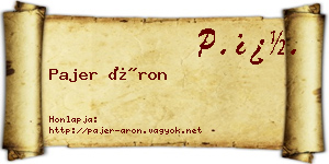 Pajer Áron névjegykártya