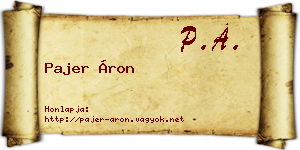Pajer Áron névjegykártya