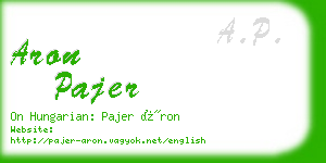 aron pajer business card